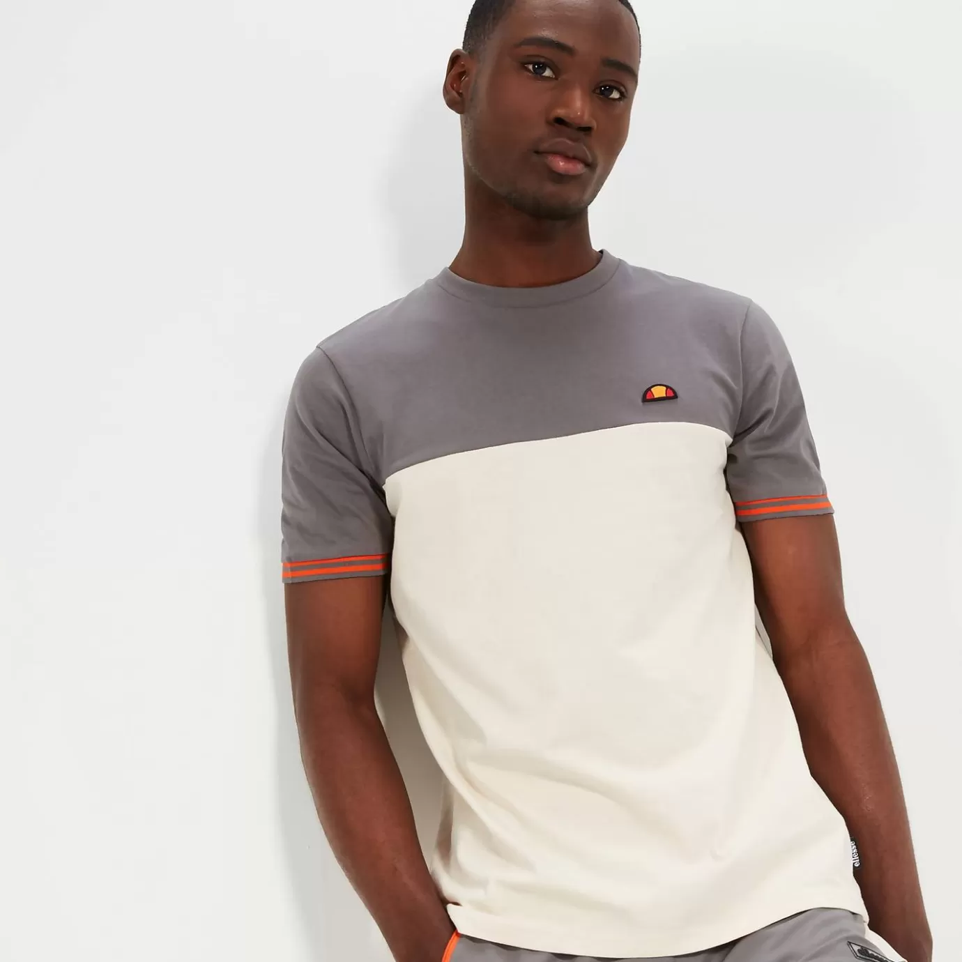 Ellesse T-shirts | All Clothing-Men's Alenta Tee Grey/Off White