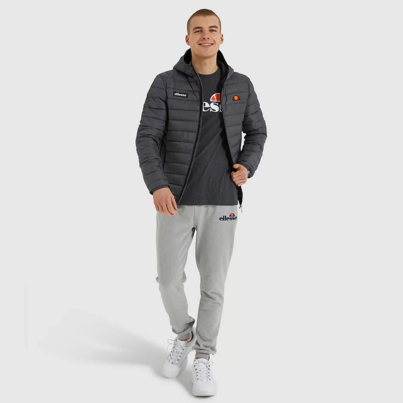 Ellesse Jackets & Coats | All Clothing-Men's Lombardy Padded Jacket Dark Grey Marl