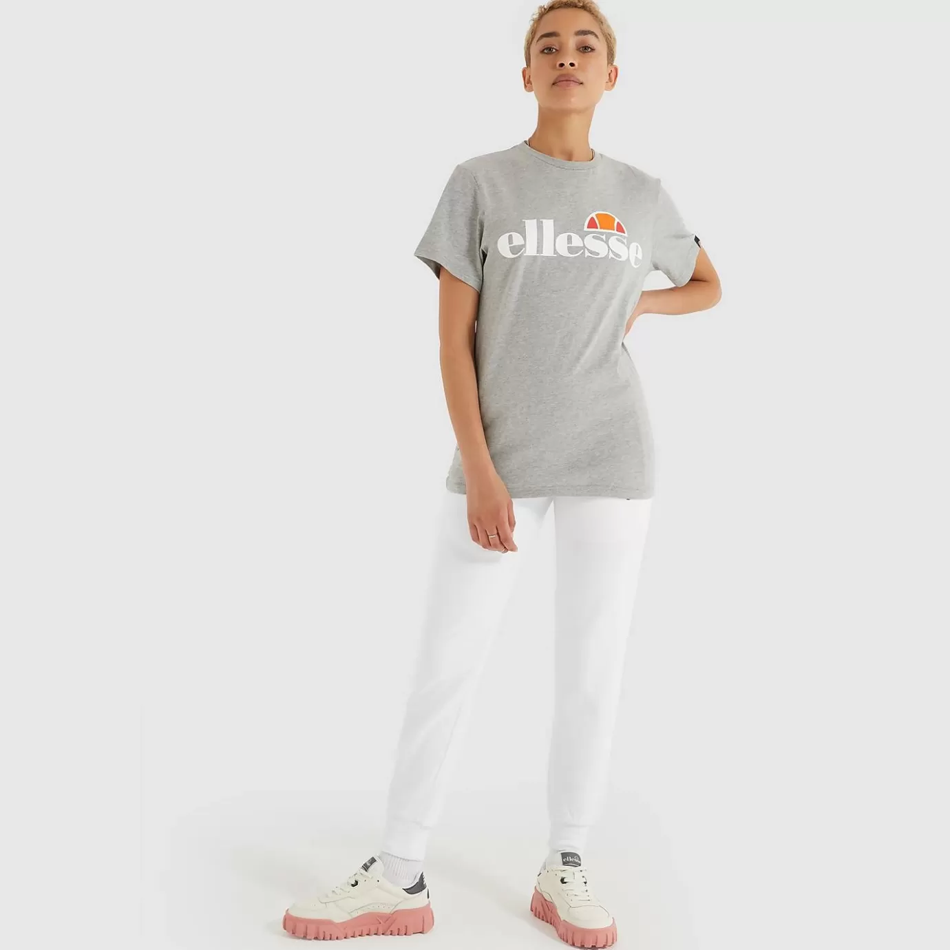 Ellesse Tops-Women's Albany T-Shirt Grey Marl