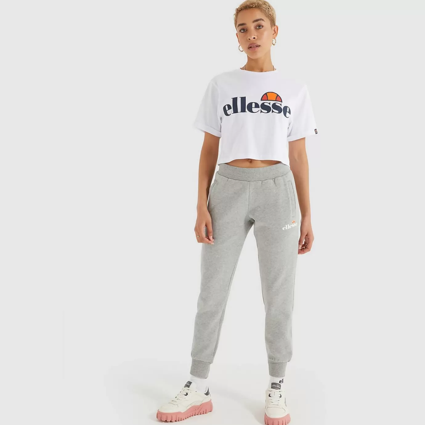 Ellesse Ellesse ICONS | Tops-Women's Alberta Cropped T-Shirt White