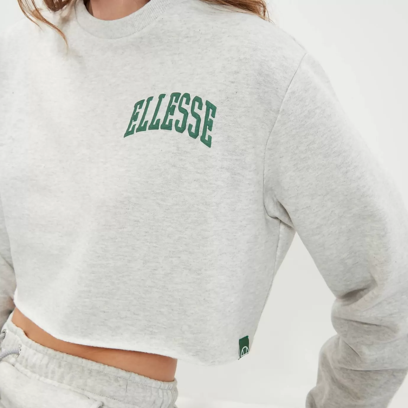 Ellesse Hoodies & Sweatshirts | Hoodies & Sweatshirts-Women's Canleo Crop Sweatshirt Light Grey Marl