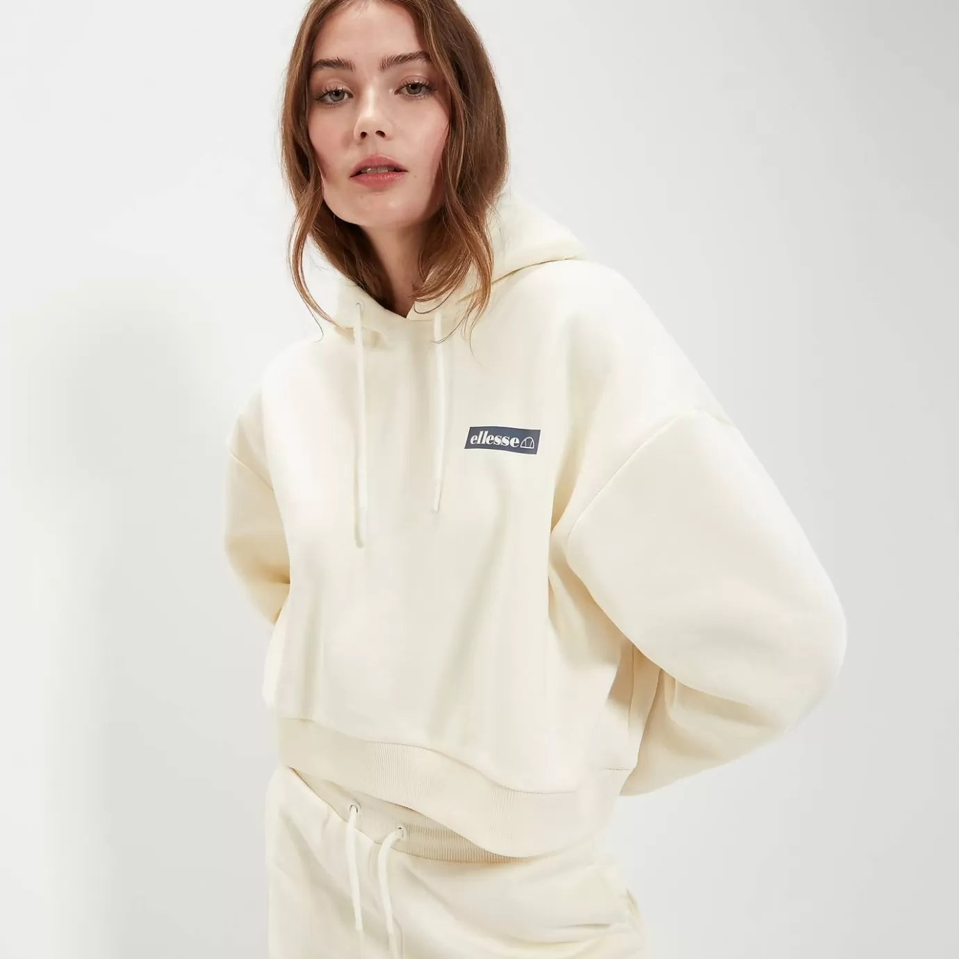 Ellesse Hoodies & Sweatshirts-Women's Cria Crop Hoody Off White