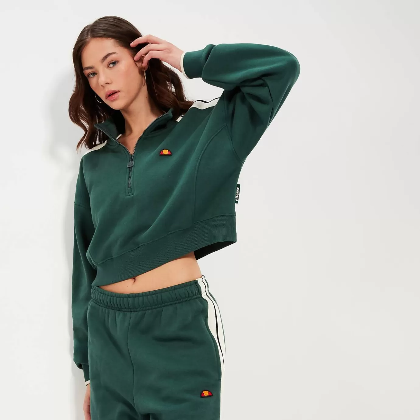 Ellesse Sartoria | Hoodies & Sweatshirts-Women's Innocenzo Crop Sweatshirt Dark Green