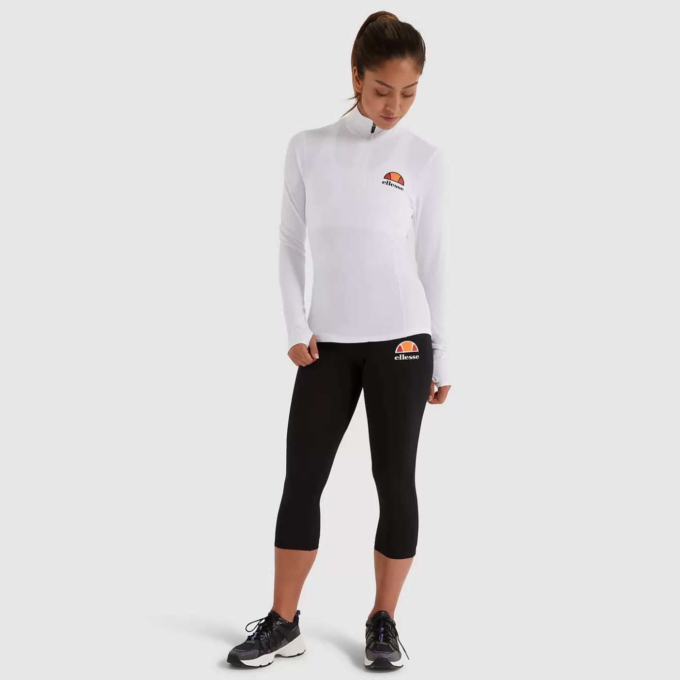 Ellesse Fitness | Tops-Women's Sofira 1/4 Zip Top White