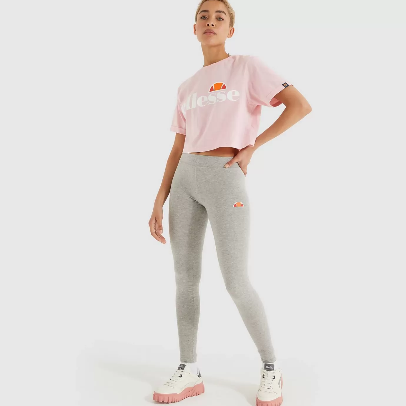 Ellesse Joggers & Leggings-Women's Solos 2 Legging Grey Marl