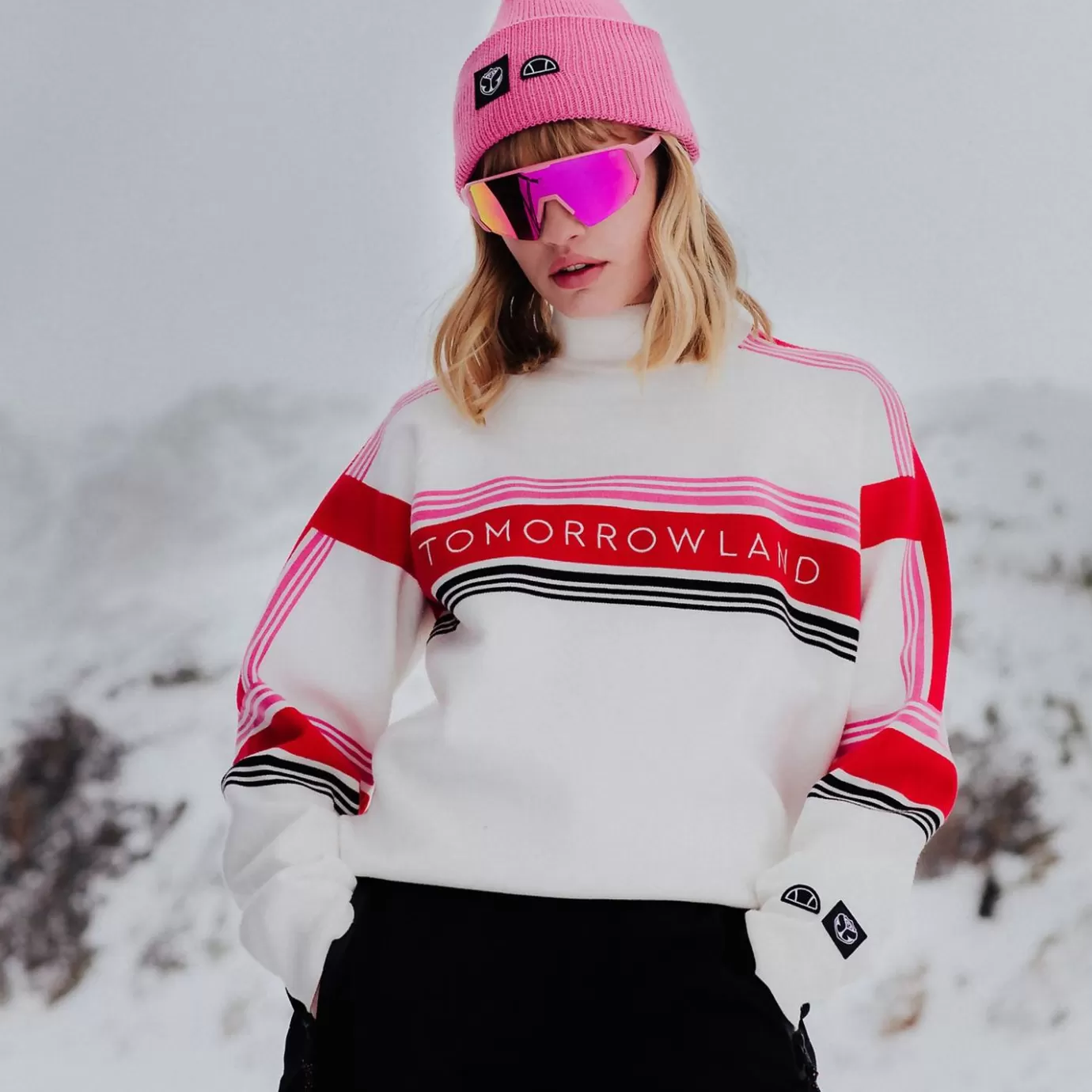 Ellesse Tomorrowland X Ellesse | Ski | Hoodies & Sweatshirts-Women's Tomorrowland X Knitted Sweatshirt White